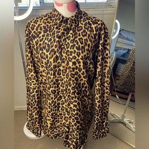 Leopard collared shirt button down BNWT